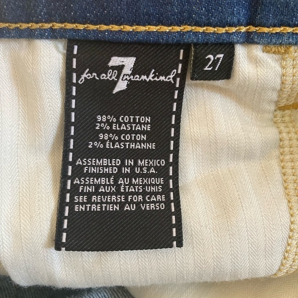 7 For All Mankind Baby Jo Cropped Trouser Jeans Avant High Rise Women's 27 - Picture 8 of 14